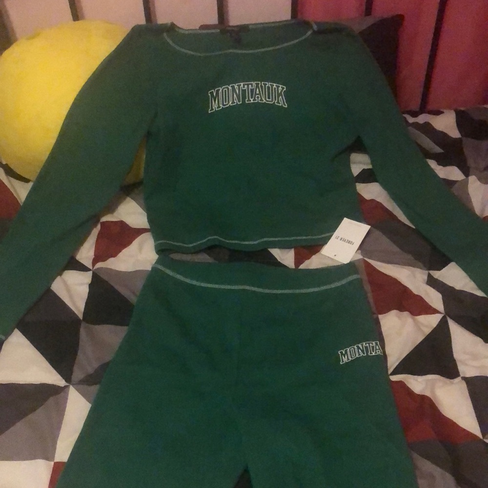 Forever21 Montauk top & biker short set